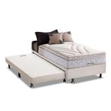 Cama Box C/auxiliar Solteiro: Colchão Herval Maxspring American + Base Crc Courano Branco(88x188)
