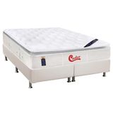 Cama Box Queen: Colchão Molas Pocket Ensacadas Castor Gold Star Vitagel Slx + Base Branco(158x198)