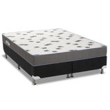 Cama Box Queen: Colchão Espuma D33 Ortobom Light + Base Crc Courano Black(158x198)