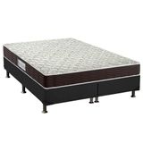 Cama Box Queen: Colchão Espuma D33 Probel Advanced + Base Crc Suede Black(158x198)