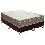 Cama Box King: Colchão Molas Superpocket Ensacadas Ortobom Light + Base Crc Suede Marrom(186x198)