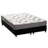 Cama Box Queen: Colchão Espuma Ortobom D33 Light Saúde + Base Crc Suede Black(158x198)