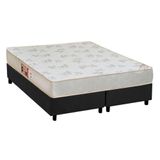 Cama Box Queen: Colchão Espuma D33 Castor Sleep Max Relax + Base Crc Suede Gray(158x198)