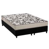 Cama Box Queen: Colchão Espuma Ortobom Physical Ultra Resistente + Base Crc Suede Black(158x198)