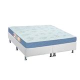 Cama Box Queen: Colchão Espuma D45 Castor Sleep Max + Base Crc Courano White(158x198)