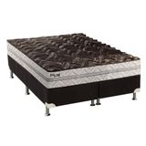 Cama Box Queen: Colchão Espuma Paropas D33 Pasquale Plus + Base Crc Suede Black(158x198)