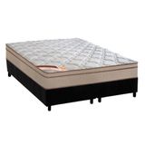 Cama Box Queen: Colchão Molas Bonnel Castor Revolution + Base Crc Suede Black(158x198)