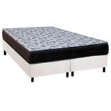 Cama Box Queen: Colchão Espuma Ortobom D33/ep Fort Tech Iso 100 + Base Crc Courano White(158x198)