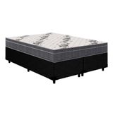 Cama Box Queen: Colchão Anatômico Ortobom D33/ep Airtech 100 + Base Crc Courano Black(158x198)