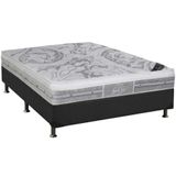 Cama Box Casal: Colchão Molas Castor Pocket Slx Grand Plush + Base Crc Suede Cinza(138x188)