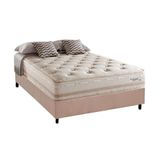 Cama Box Casal: Colchão Molas Herval Maxspring Scotland + Base Crc Suede Clean(138x188)