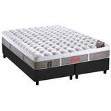 Cama Box Queen: Colchão Molas Pocket Ensacadas Castor Light Stress Plush + Base Gray(158x198)