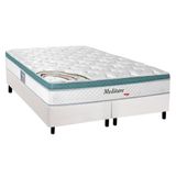 Cama Box Queen: Colchão Molas Herval Masterpocket Ensacadas Meditare + Base Branco(158x198)