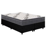 Cama Box Queen: Colchão Anatômico Ortobom D33/ep Airtech 100 + Base Crc Courano Black(158x198)