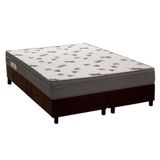 Cama Box Queen: Colchão Espuma D45 Ortobom Light Ortopilow + Base Crc Suede Brown(158x198)