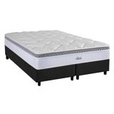 Cama Box Queen: Colchão Molas Ensacadas Herval Masterpocket Toledo + Base Crc Suede Gray(158x198)