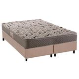 Cama Box Queen: Colchão Anatômico Herval Ag65 Fort + Base Crc Suede Clean(158x198)