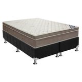 Cama Box King: Colchão Molas Ensacadas Ortobom Superpocket Light + Base Crc Suede Black(186x198)