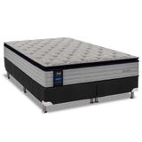 Cama Box King: Colchão Molas Sealy Posturepedic Passion + Base Crc Suede Black(193x203)