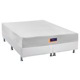 Cama Box Queen: Colchão Espuma Castor Vitagel Hr Visco Gel + Base Crc Courano White(158x198)