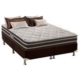 Cama Box King: Colchão Anatômico Anjos D28/ag65 Ortoline Star + Base Crc Suede Brown(193x203)