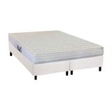 Cama Box Queen: Colchão Espuma Herval Ag65 Frontier + Base Crc Courano White(158x198)