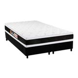 Cama Box King: Colchão Espuma D45 Castor Black E White Air Double Face + Base Black(193x203)