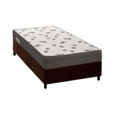 Cama Box Solteiro: Colchão Espuma D45 Ortobom Light Ortopilow + Base Crc Suede Brown(88x188)