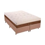 Cama Box King: Colchão Molas Polar Masterpocket Ensacadas Jasmim + Base Crc Rústico Bege(193x203)