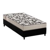 Cama Box Solteiro: Colchão Espuma Ortobom Physical Ultra Resistente + Base Crc Suede Black(88x188)