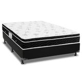 Cama Box Viúva: Colchão Molas Bonnel Ortobom Nanolastic Physical Spring + Base Black(128x188)