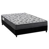 Cama Box Viúva: Colchão Anatômico Ortobom D33/ep Fort Tech Iso 100 + Base Crc Suede Black(128x188)