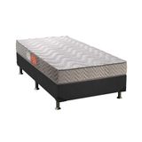 Cama Box Solteiro: Colchão Espuma D45 Paropas Pasquale Clean + Base Crc Suede Gray(88x188)