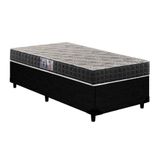 Cama Box Solteiro: Colchão Espuma Anjos Querubim+base Courano Black(88x188)