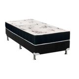 Cama Box Solteiro: Colchão Espuma Orthoflex D28 Nápoles + Base Crc Suede Black(88x188)