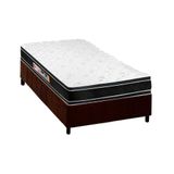 Cama Box Solteiro: Colchão Espuma Castor D33 Black E White Double Face + Base Brown(88x188)