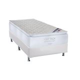 Cama Box Solteiro: Colchão Molas Ortobom Superpocket Fort Tech + Base Crc Courano Branco(88x188)