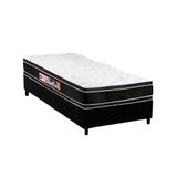 Cama Box Solteiro: Colchão Espuma Castor D33 Black E White Double Face + Base Black(88x188)