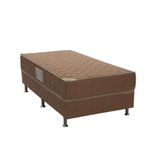 Cama Box Solteiro: Colchão Molas Bonnel Ortobom Nanolastic Spring + Base Brown(88x188)