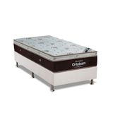 Cama Box Solteiro: Colchão Molas Ortobom Superpocket Sleep King Látex + Base Branco(88x188)