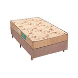Cama Box Solteiro: Colchão Espuma Polar D33 Pérola + Base Crc Rústico Clean(88x188)