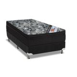 Cama Box Solteiro: Colchão Molas Bonnel Ortobom Nanolastic Iso Firme + Base Crc Suede Black(78x188)