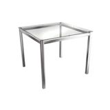 Mesa De Sala Jantar Reno M002 + Tampo Vidro 90x90cm Cromado - Kappesberg
