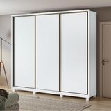 Guarda-roupa Casal Spazio 270 3 Portas 6 Gavetas Branco Lopas