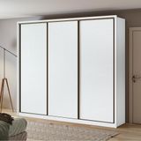 Guarda-roupa Casal Spazio 270 3 Portas 6 Gavetas Branco Lopas