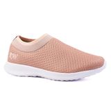 Tênis Meia Sem Cadarço Leve Macio Slip On Runway Feminino 38 Nude