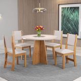 Conjunto De Mesa Redonda Com 4 Cadeiras Mel