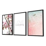 Quadro Decorativo Kit Flor E Mar - Love Is Everything 53x73