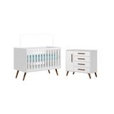 Kit Quarto De Bebe Retro Berço E Sapateira Nanquim Branco