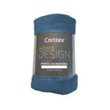 Manta De Microfibra Casal Corttex Azul 1,80m X 2,00m